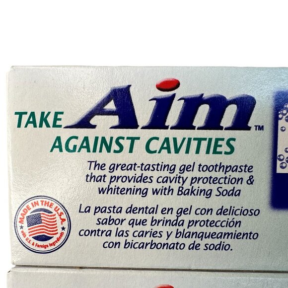 Aim Multi-Benefit Gel Toothpaste 4.5 Oz 5 Pack Whitening Fresh Mint Made in USA - Picture 5 of 13